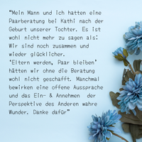 Diese Rezension einer Klientin meiner systemischen Beratung bei Gedankenvielfalt dankt für die erneute Nähe zu ihrem Partner